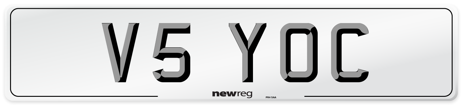 V5 YOC Number Plate from New Reg